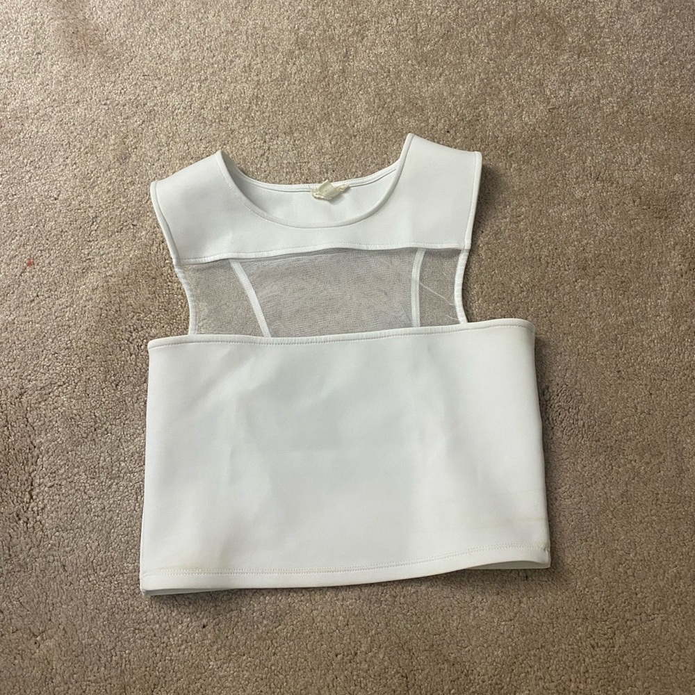White top with mesh
